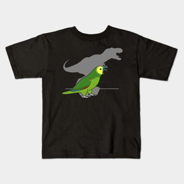 t-rex blue fronted amazon parrot Kids T-Shirt by FandomizedRose